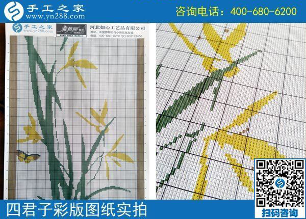 手工之家雅薇麗珠繡圖紙（梅蘭竹菊）新款，彩色升級(jí)版！(圖5)